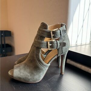 Michael Kors Suede Open-Toe Ankle Boot